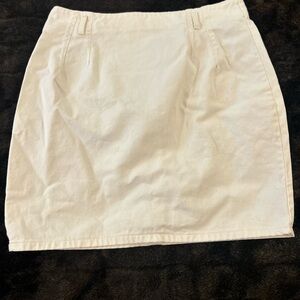 Hunt Club Beige Off-White Cotton Mini Skirt Size 18 Classic Straight Fit